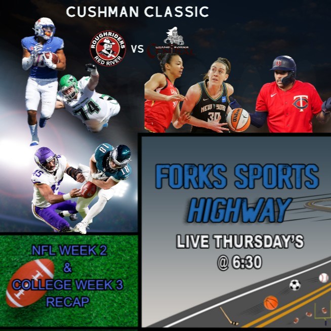 ⁣Forks Sports Highway - NFL Injuries, Chubbs & Diggs; WNBA Final Four; Vikings Sign Running Back; Prime Time Colorodo vs Oregon; Cushman Classic - 9-21-2023