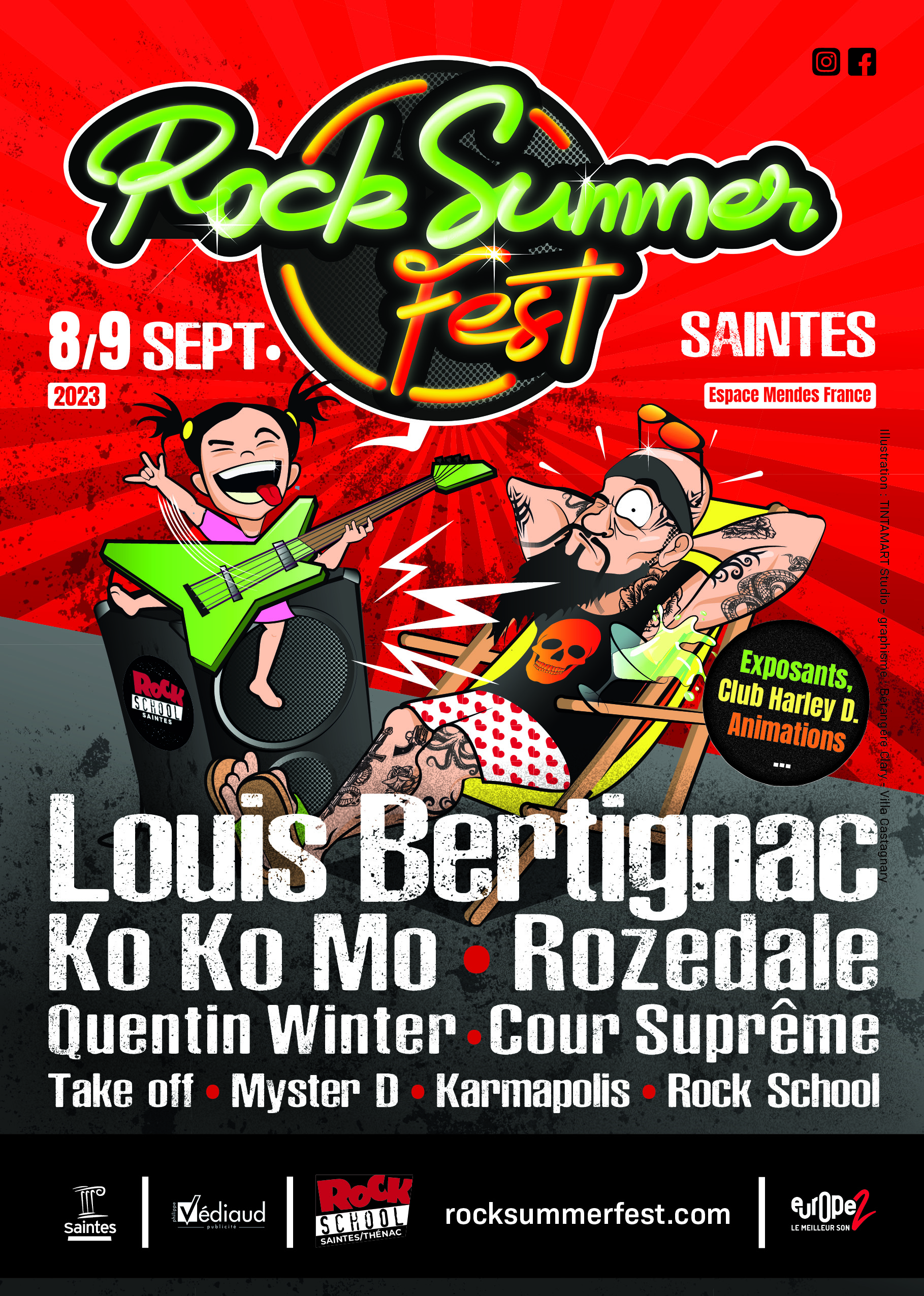 Vendredi 8 et samedi 9 septembre, à Saintes, venez vivre la première édition du Rock Summer Fest !