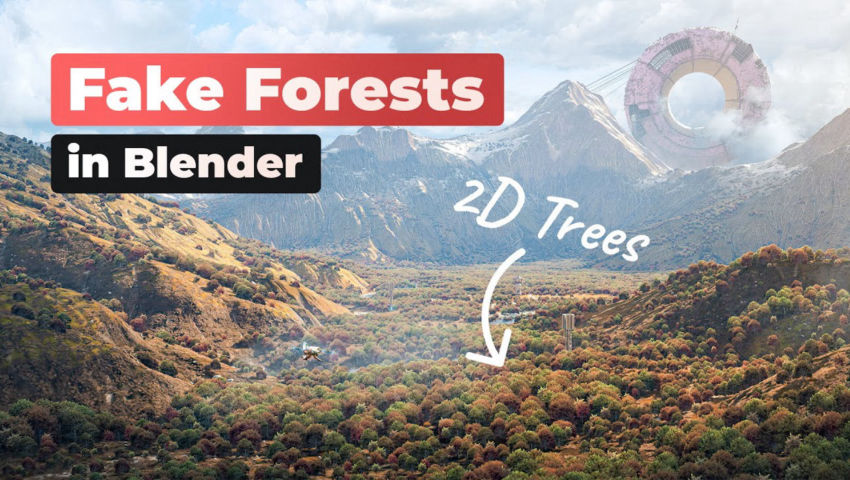 ⁣Fake Large-scale Forests in Blender