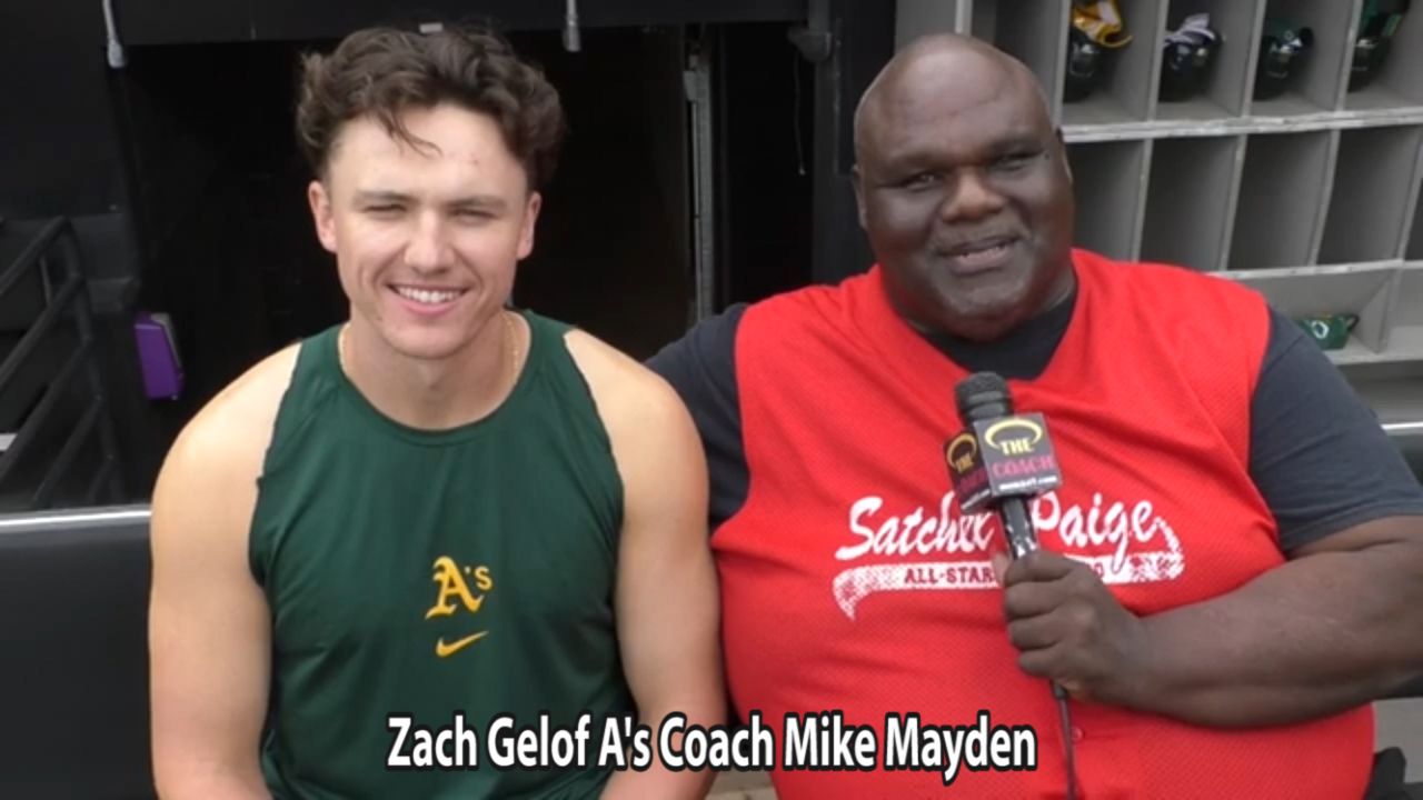 Zach Gelof A's & Coach Mike Mayden