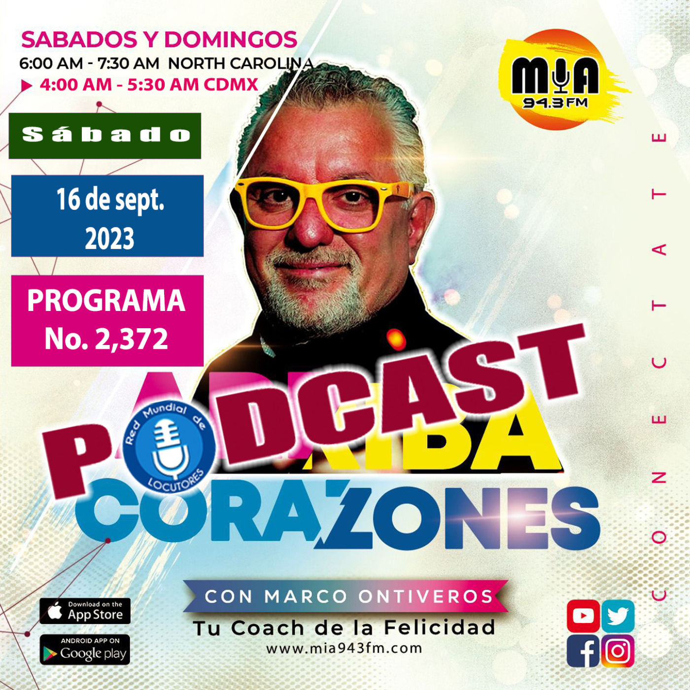 ⁣2372-arriba-corazones-2023-09-16-SABADO-GrandesExitos-YuriConMariachi-MIA943fm