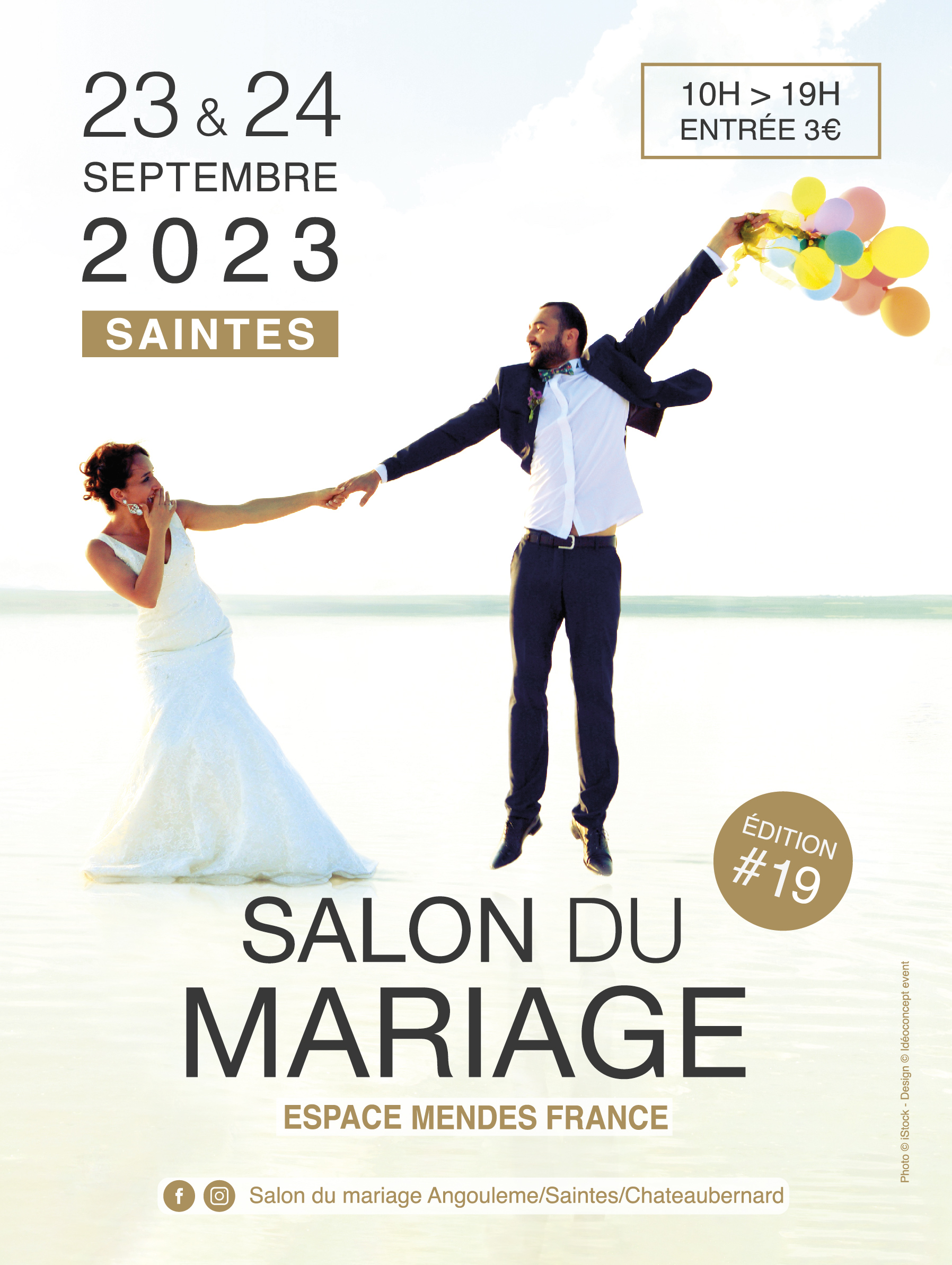 ⁣Samedi 23 et Dimanche 24 septembre, 19ème salon du Mariage et du Pacs (prononcer pax) de Sainte, Espace Mendès France de 10h à 19h !