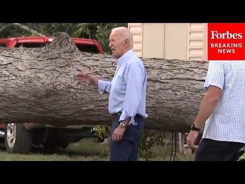 WATCH: President Biden Surveys Damage Caused By Hurricane Idalia In Live Oak, Florida