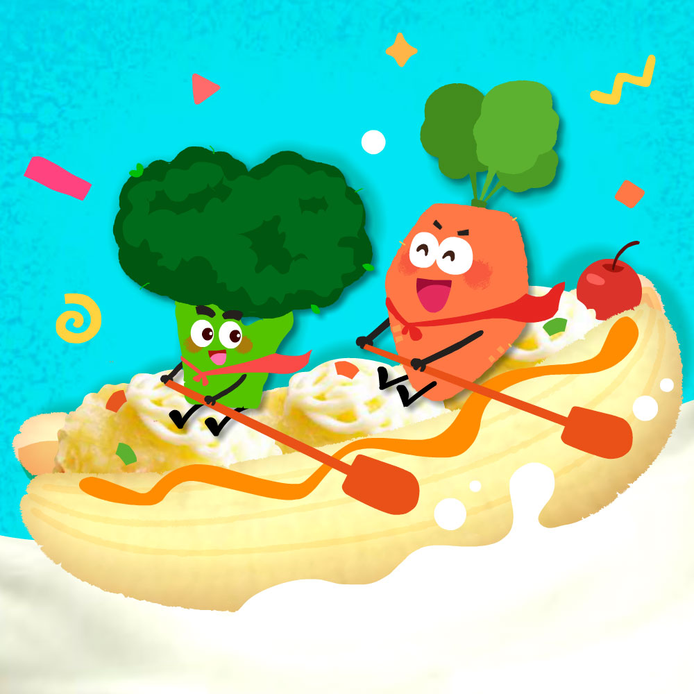 ⁣Vegetable Heroes: Sweet Banana Boat🍌