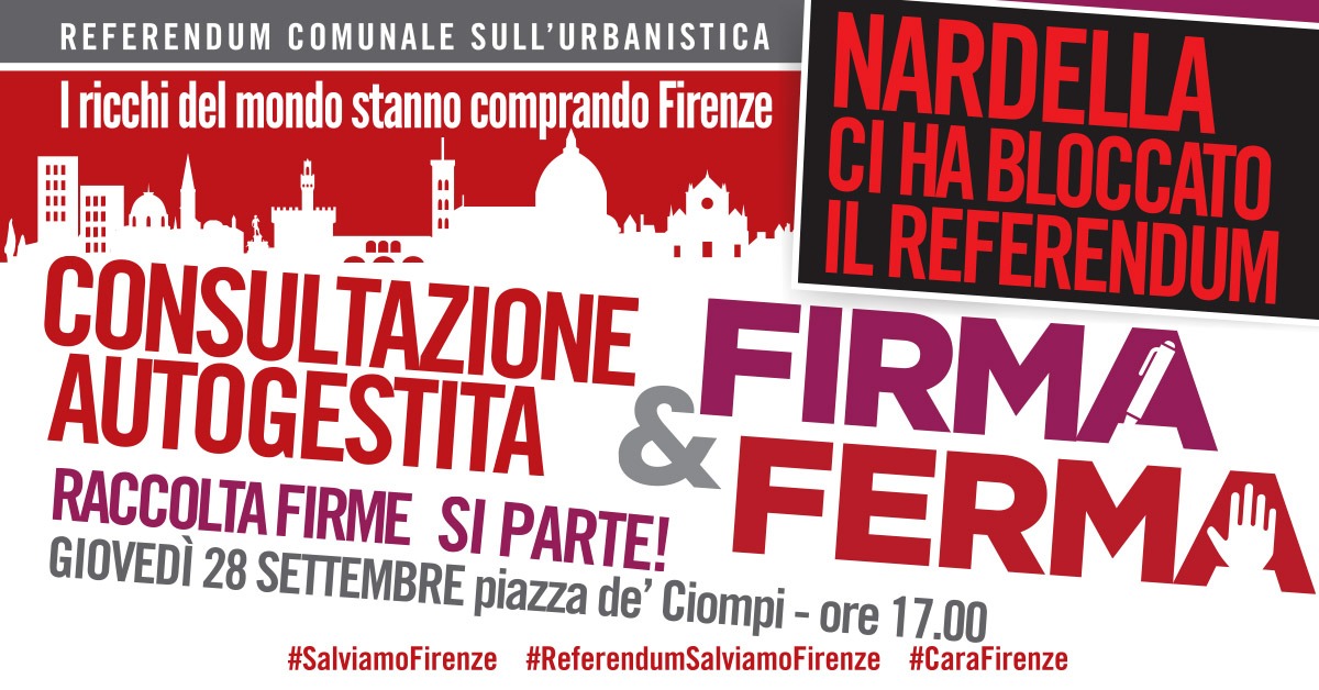 ⁣Salviamo Firenze: firma e ferma!