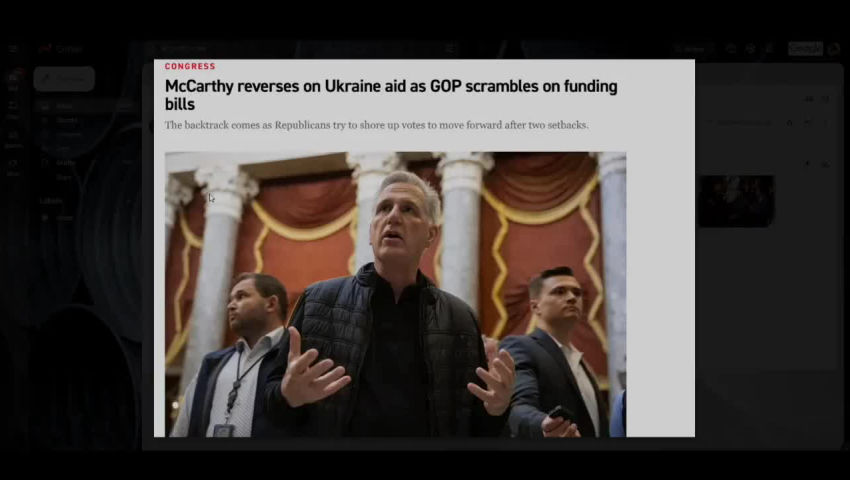 ⁣McCarthy Backtracks On Promise To Keep Ukraine Money Out of "Must-Pass" Defense Bill